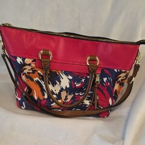 London Fog Pink and Blue Women's Tote Bag